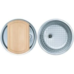 Küchenarmaturen Geschäft 16 Eurodomo Einbauspüle Komplettset Rondel Ø 43 Cm Edelstahl Glatt