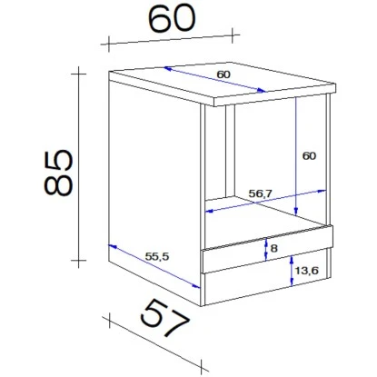 Flex-Well Classic Herd-Umbauschrank Florida 60 Cm Weiß-Sonoma Eiche 4 Flex-Well Classic Herd-Umbauschrank Florida 60 Cm Weiß-Sonoma Eiche – Bild 2