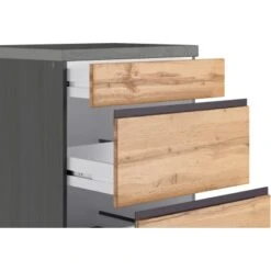 Held Möbel Küchenunterschrank Turin 60 Cm Mit Auszügen Wotaneiche/Graphit -Küchenarmaturen Geschäft 189404 11016600 CU 11