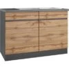 Held Möbel Spülenunterschrank Turin 120 Cm Mit 2 Türen Wotaneiche/Graphit -Küchenarmaturen Geschäft 189417 11016600 S 02