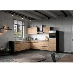 Held Möbel Kühlschrank/Ofenumbauschrank Turin 60 Cm Wotaneiche/Graphit -Küchenarmaturen Geschäft 189522 11016600 AB 04