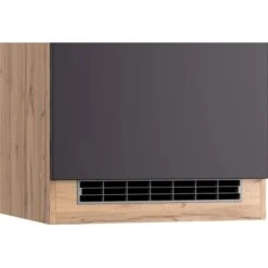 Held Möbel Kühlschrankumbauschrank Turin 60 Cm Graphit/Wotaneiche -Küchenarmaturen Geschäft 189568 11016600 CU 06