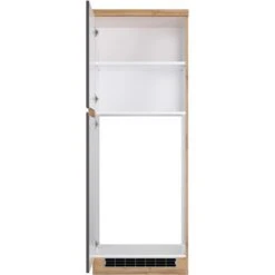 Held Möbel Kühlschrankumbauschrank Turin 60 Cm Graphit/Wotaneiche -Küchenarmaturen Geschäft 189568 11016600 S 03