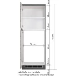 Held Möbel Kühlschrankumbauschrank Turin 60 Cm Graphit/Wotaneiche -Küchenarmaturen Geschäft 189568 11016600 VM 08