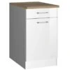 Held Möbel Küchenunterschrank Mailand 50 Cm Tür/Schubkasten Hochglanz Weiß/Weiß -Küchenarmaturen Geschäft 189860 11016600 S 01