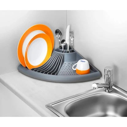 Wenko Eck-Geschirrabtropfer Grau 9 Cm X 50 Cm X 35 Cm 6 Wenko Eck-Geschirrabtropfer Grau 9 Cm X 50 Cm X 35 Cm – Bild 4