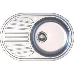 Küchenarmaturen Geschäft 6 Eurodomo Einbauspüle Single 77 Cm Mit Ventil G 3 1/2 Edelstahl Glatt