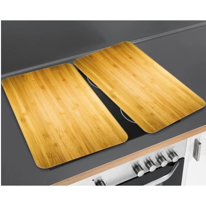 Wenko Herdabdeckplatten Universal Holz-Optik 2er Set Braun 4 Wenko Herdabdeckplatten Universal Holz-Optik 2er Set Braun – Bild 2