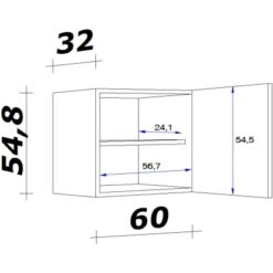Flex-Well Exclusiv Oberschrank Capri 60 Cm X 55 Cm Schwarz Matt-Endgrain Oak -Küchenarmaturen Geschäft 4047584070179 4051 VM H60