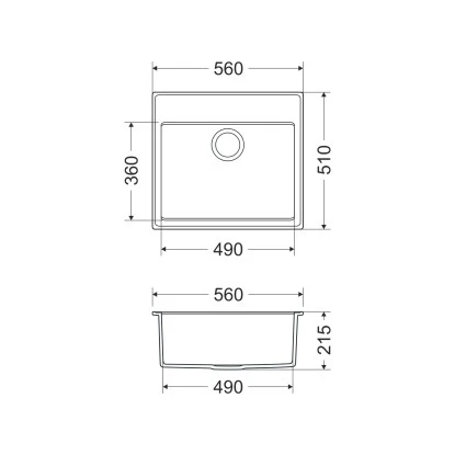 Miló Einbauspüle Granitverbundstoff Luxuria 56 Schwarz 4 Miló Einbauspüle Granitverbundstoff Luxuria 56 Schwarz – Bild 2