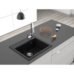 Miló Einbauspüle Granitverbundstoff Luxuria 56 Schwarz 7 Miló Einbauspüle Granitverbundstoff Luxuria 56 Schwarz -Küchenarmaturen Geschäft 5903140018322 30