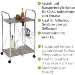 Wenko Servierwagen Liky Holzdekor Zusammenklappbar -Küchenarmaturen Geschäft 686865 1068 01