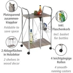 Wenko Servierwagen Liky Holzdekor Zusammenklappbar -Küchenarmaturen Geschäft 686865 1068 11