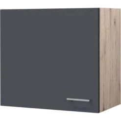 Küchenarmaturen Geschäft 22 Flex-Well Exclusiv Oberschrank Morena 60 Cm Basaltgrau Matt - San Remo Eiche