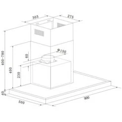 Respekta Backofen-Hauben Set EBDH-SET44090BS 90 Cm Black Steel -Küchenarmaturen Geschäft 825075 4384 CH44090BSA 04