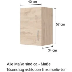 Held Möbel Hängeschrank Sorrento BxHxT 40 Cm X 57 Cm X 34 Cm Weiß-Wotaneiche -Küchenarmaturen Geschäft 853727 11016600 5