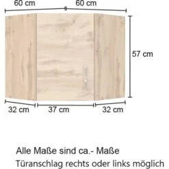 Held Möbel Eckhängeschrank Sorrento BxHxT 60 X 57 X 60 Cm Wotaneiche-Grafit -Küchenarmaturen Geschäft 853758 11016600 4