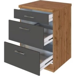 Held Möbel Auszugsschrank Sorrento 50 X 85 X 60 Cm Schubk. 2 Ausz. Anthr.-Wotan. -Küchenarmaturen Geschäft 853781 11016600 3