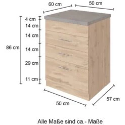 Held Möbel Auszugsschrank Sorrento 50 X 85 X 60 Cm Schubk. 2 Ausz. Anthr.-Wotan. -Küchenarmaturen Geschäft 853781 11016600 4