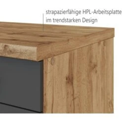 Held Möbel Spülenschrank Sorrento B100 X H85 X T60 Cm 2Türen Anthraz.-Wotaneiche -Küchenarmaturen Geschäft 853807 11016600 9
