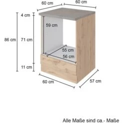 Held Möbel Herdumbau Sorrento B60 X H85 X T60 Cm Nische F. Ofen Wotaneiche -Küchenarmaturen Geschäft 853842 11016600 3