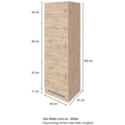 Held Möbel Kühlschrankumbau Sorrento B60 X H200 X T60 Cm Nische Weiß-Wotaneiche -Küchenarmaturen Geschäft 853852 11016600 4