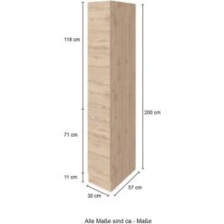Held Möbel Apothekerschrank Sorrento 30x 200x 60 Cm 2 Ausz. 5 Fäch. Ant.-Wotan. -Küchenarmaturen Geschäft 853933 11016600 4