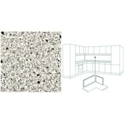 Küchenrückwand 296 Cm X 58,5 Cm Stein Weiß-Schwarz Steindekor (ST 21) -Küchenarmaturen Geschäft 854818 picture 1